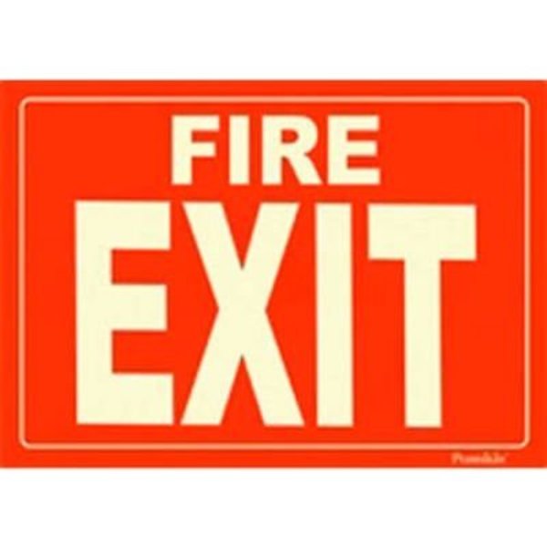 American Permalight Photoluminescent Fire Exit Peel-And-Stick Self-Adhesive Sign 600077